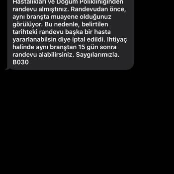 MHRS - 182 Hamile İnsanların Randevuları İptal Edilmemeli