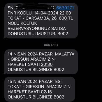 Tokat Yıldızı Otobüs Beni Hiçbir Şekilde Aramadı Ve Almadan Gitti.
