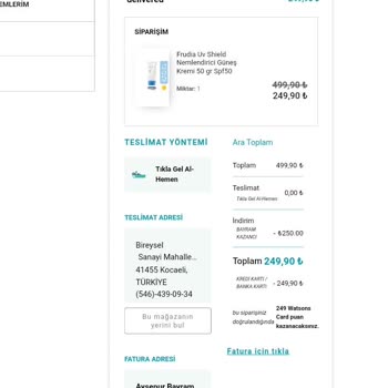 Watsons Müşteri Hizmetleri Siparişimi İptal Etmeyip Yüzüme Kapatıyor