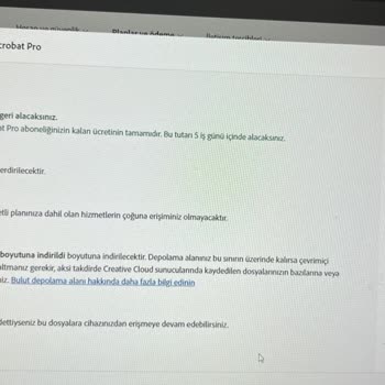Adobe Acrobat Geri Ödeme Ücreti