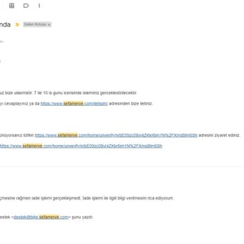 Sefamerve Güvensiz Alışveriş Firmasıdır