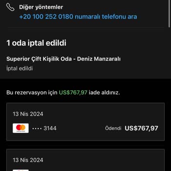 Booking.com Gönderilmeyen İade Tutarı