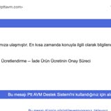 Www.pttavm.com Ücret İadesi Yapmıyor.