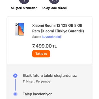 Hepsiburada Fan Aldığım Telefonun Fatura Talebi