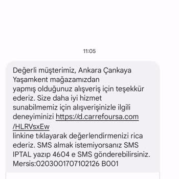 Alışveriş Yapmadığım Halde Carrefour SA Dan Gelen Alışveriş Mesajı!