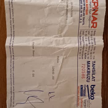 Beko Bursa'da Satın Alınan Kurutma Makinesinin Teslim Edilmemesi Üzerine Şikayet