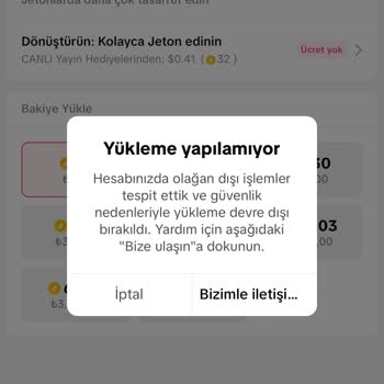 TikTok Jeton Yükleme Hatası Olağan Dışı Durum Tespiti