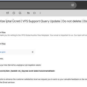 VFS Global Ücret İade Etmiyor