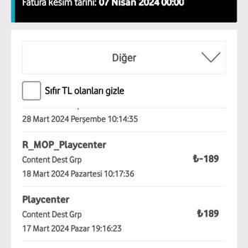 Vodafone Content Dest Gp Para İadesi