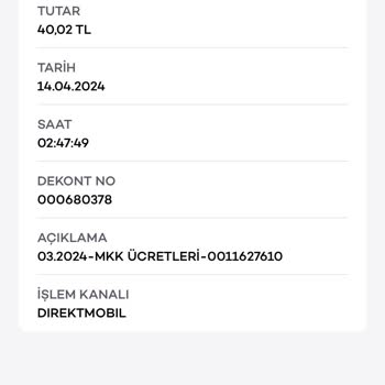 Akbank Yatırım Hesabımdan Alınan MKK Ücreti Hakkında