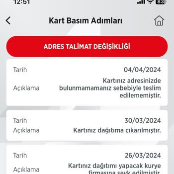 AGT Kurye Kartımı Teslim Etmiyor
