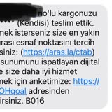 Aras Kargo Teslim Edildi Gözüken Ama Edilmeyen Kargo