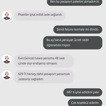 Vodafone Ücret İadesi Yapmaması