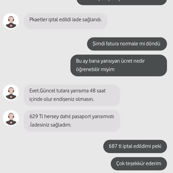 Vodafone Ücret İadesi Yapmaması