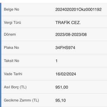 Sixt Den 8 Ay Sonra Gelen Trafik Cezası