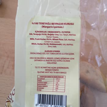 Yöremiz Unlu Mamüller Yöremiz %100 Tereyağlı Diye Satılan Ürün Margarinli.