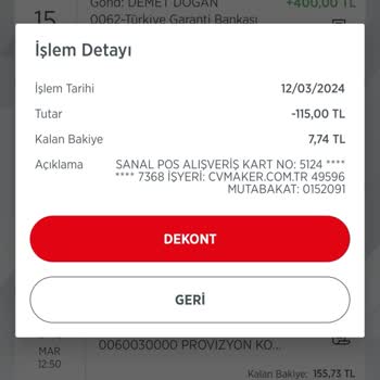 Cvmaker.com.tr İznim Ve Bilgim Olmadan Para Çekimi