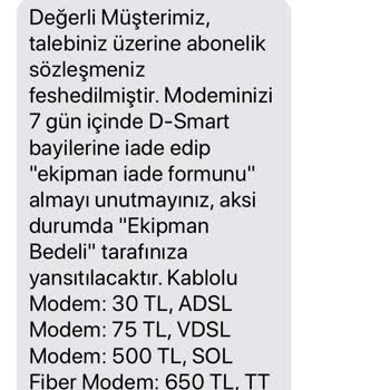 D-Smart Modem Ve Ekipman İadesi