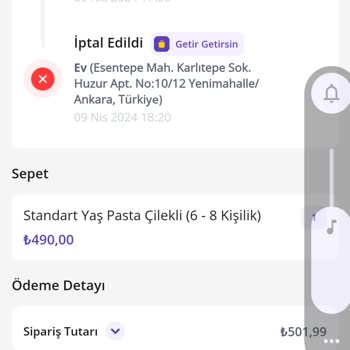 Getir Siparişi Getirmiyor, Ücret İadesi Yapmıyor