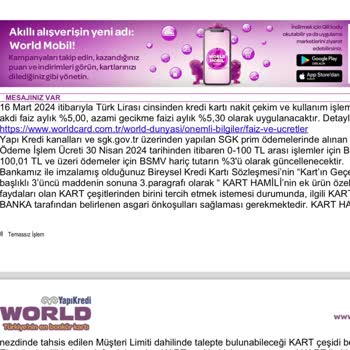 Yapı Kredi Kart Aidat Ücreti