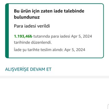 Amazon.com.tr Para İadesi