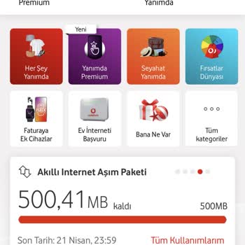 Vodafone Faturama İnternetim Varken Aşım Paketi Aktif Etmiştir