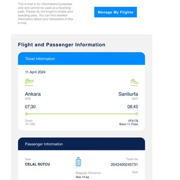 AJet (Anadolu Jet) Uçuşta Yaşanan Bagaj Teslim Karmaşası