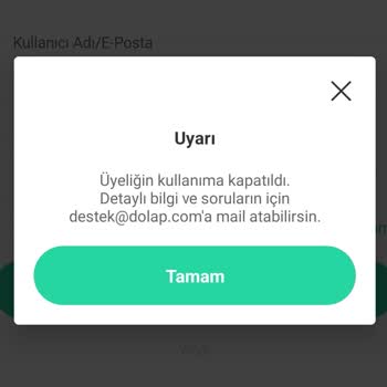 Dolap Hesabım Kullanıma Kapatıldı E-posta Atmama Rağmen Dönüş Yok