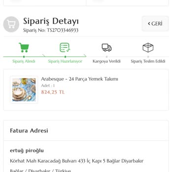 Bernardo İnternet Siparişi Şikayet