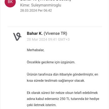 Vivense Montaj İçin Gelmiyor