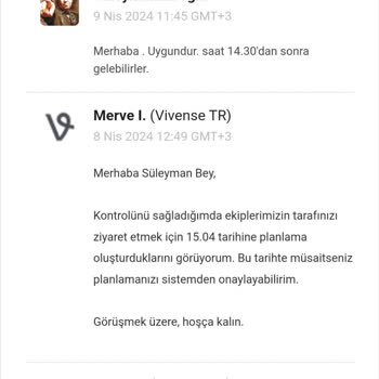 Vivense Montaj İçin Gelmiyor