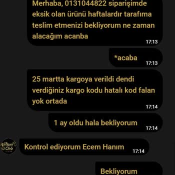 Watsons Eksik Ürün Gönderildi