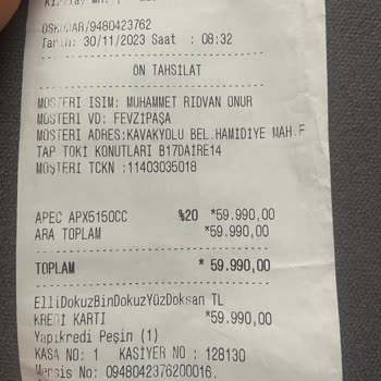 A101 Gelmeyen Motor 30 Kasımda Satın Alınan