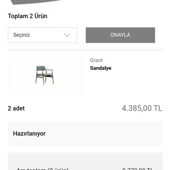 Kelebek Mobilya Online Sandalye Siparişi