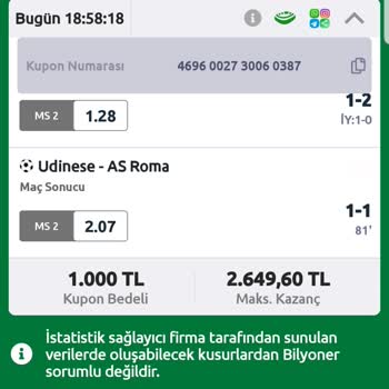 Bilyoner'e. Tepki Gübre Olsun Param