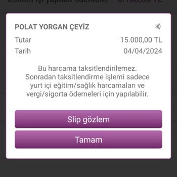 Enpara Kredi Kartımı Taksitlendiremedim