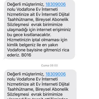Vodafone Net Vodafone Taahhütname Sorunu Yaşıyorum Kimse İlgilenmiyor