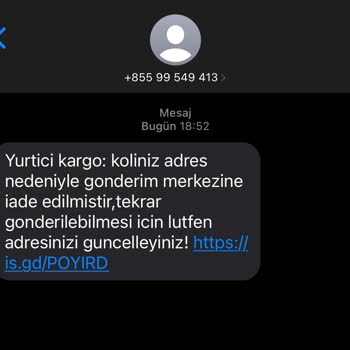 Gönderi Adrese Gönderilmedi adı altında gelen sahte mesaj