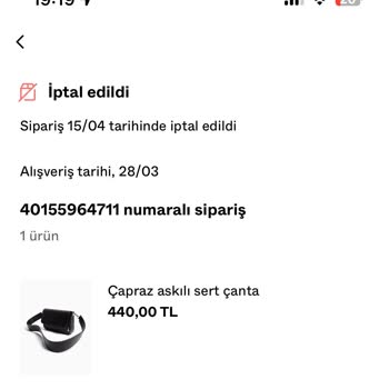 Bershka İzinsiz Sipariş İptali