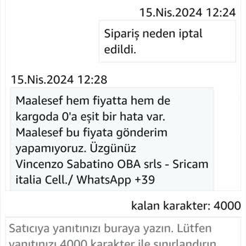 Amazon Sattıkları Ürün Ucuz Diye İptal Edildi.