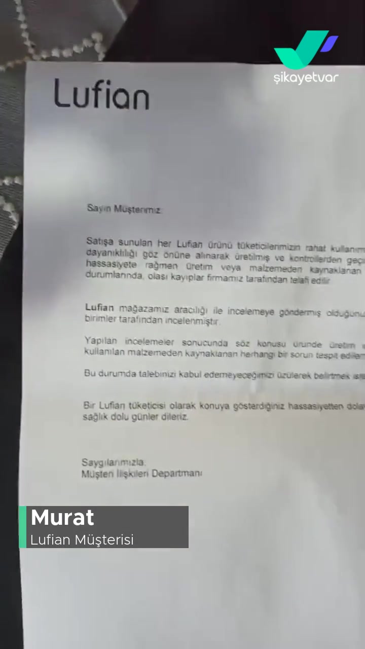 Lufian Kalitesiz Malzeme Kullanımı Ve Müşteri Memnuniyetsizliği! videonun kapak resmi