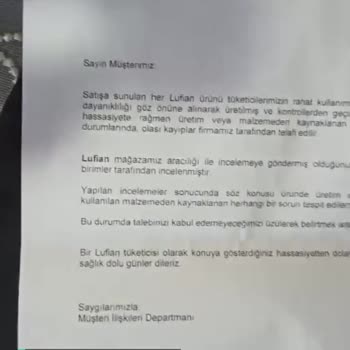 Lufian Kalitesiz Malzeme Kullanımı Ve Müşteri Memnuniyetsizliği!