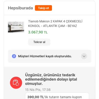 Hepsiburada'da Ürün İptal Ve Satış Süreci Sorunları