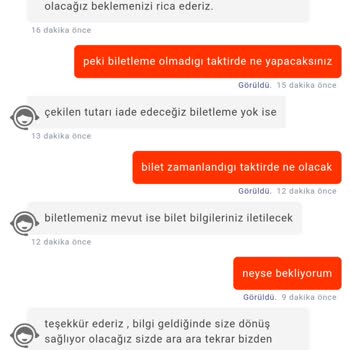 Turna.com Bilet Satın Alma Sorunu Ve İade Talebi