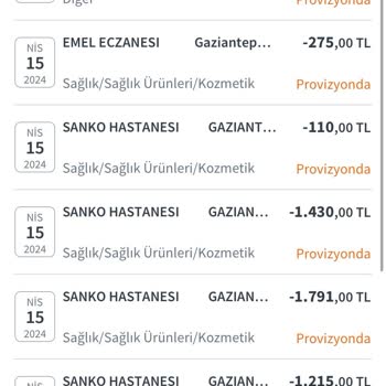 Sanko Üniversitesi Hastanesi Sanko Hastanesinin Yersiz Ücret Talebi.