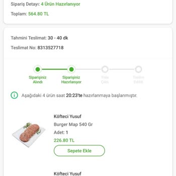 Köfteci Yusuf Online Sipariş Teslim Edilmiyor
