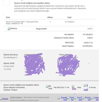 Ürünün Fiyatı Artınca Dyson Siparişimi İptal Etti