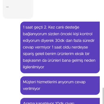 Getir Yanlış Ve Eksik Ürün İlgilenmiyor