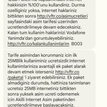 Vodafone Aşım Paketi Ve Hediye İnternet Yerine Kendi İnternetimin Kullanılması