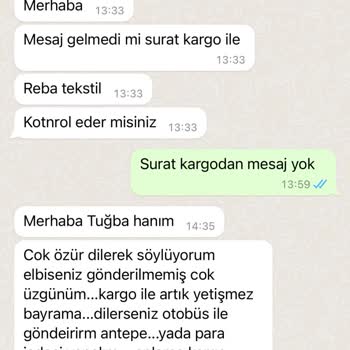 Lupsiloo Eksik Elbise Ve Kargoya Geç Verildi